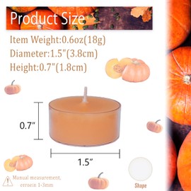 Terracotta Tea Lights Candles Set of 24, Pumpkin Scented for Halloween