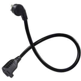 SPARKING Low Profile Flat Plug Short Extension Cord - 1.5FT Black Flat Wall Head Small Appliance Flexible Cord, 16AWG SJT,125V 13A Short 3 Prong AC Grounded Extension Cord for Home and Office [5PACK]