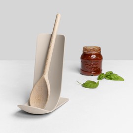 Blim Plus Spoon Rest Vertical Stand Taupe Matt (Mocha) Made of 100% Recyclable Plastic, Non-Toxic, Dishwasher Safe, for Ladle and Cutlery in Various Sizes, Non-Slip and Space-Saving