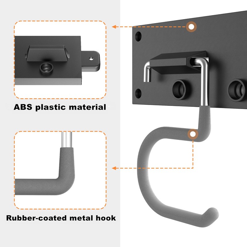 TORACK Plastic Wall Mounted Mop and Broom Holder, Garden Tools