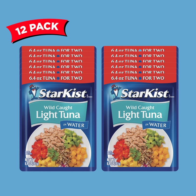 StarKist Chunk Light Tuna in Water, 6.4 oz Pouch (12