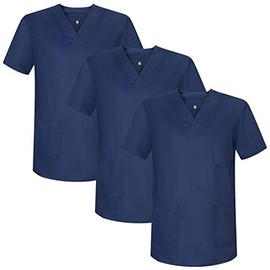 MISEMIYA - Pack of 3 - CASACA UNISEX SANITARY UNIFORM SANITARY UNIFORM MEDICAL UNIFORM - Ref 817 * 3, Navy Blue 21
