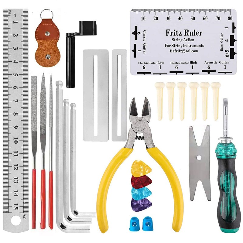 28PCS Professional Guitar Repair and Maintenance Tool Kit With Wire