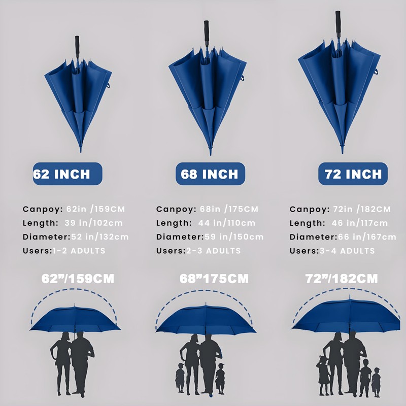 Baraida Golf Umbrella Large 62/68/72 Inch, Extra Large Oversize Double