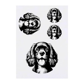Azeeda 4 x 'Cocker Spaniel Hund' Temporäre Tattoos - Wasserfest, Hautfreundlich & Ungiftig · Transfers in Verschiedenen Größen (TO00073484)