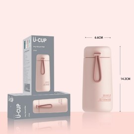 Frafuo Portable Stainless Steel Insulated Water Bottle 270ml - Pocket Size Vacuum Insulated Travel and Sports Bottle with Lid for Hot or Cold Drinks (Pink)