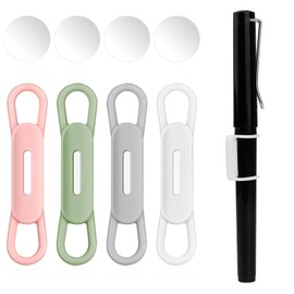 Jeffdad Magnetic Pen Pencil Holder, 4 Pcs Silicone Adjustable Pen Holder for Desk for Desk, Refrigerator, Whiteboards, Office Desk Accessories Pen Holder(Multicolor)