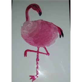 Fabric Editions Crafty Chic Iron On sew on Patch Applique flamingo