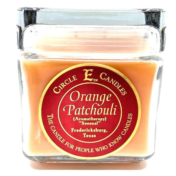 Circle E Candles, Orange Patchouli Scent, Large Size Jar Candle,