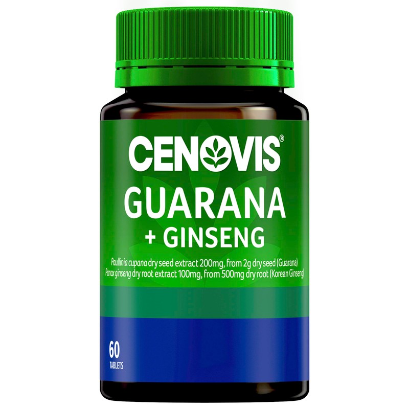 Cenovis Guarana 2000 and Ginseng Tablets, 60 Tablets