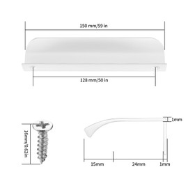 mauuuba Pack of 5 White Furniture Handles, 150 mm Hidden Cabinet Handles, Kitchen Handles, White, Aluminium Alloy Drawer Handles for Cabinet Doors, Wardrobe, Door Handles, Drawer Handles, with Screws