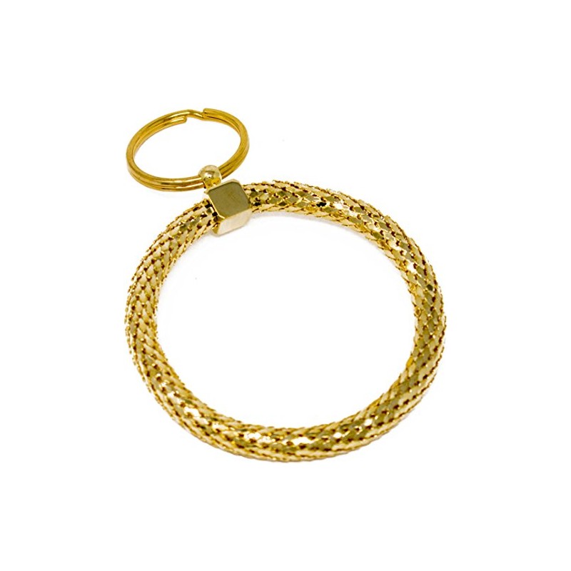 Stephanie Imports Vintage Gold and Silver Metal Mesh Jewelry Keychain