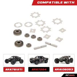 RCAWD Diff Gear Set & Active Diff Plates for ARRMA 6S 1/7 Fireteam Mojave, 1/8 Kraton Notorious Outcast Talion Upgrades Parts, 4X4 BLX & Bash Roller Hop Ups for #ARA310984#ARA310985