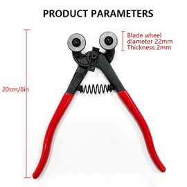 Glass Tile Nippers, Heavy Duty Wheeled Glass Mosaic Nipper, Tile Cutter Pliers with Soft-Grip Handle, Ceramic Tile Nipper, Nipper Cutting Tools
