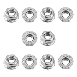 Mriuuod M8 Serrated Flange Hex Nuts, M8-1.25mm Hexagon Flange Nuts, 304 Stainless Steel, Metric Nuts Fasteners, Heavy Duty Replacement Nut with Plastic Case for DIY Home Mechanism, 30 Pack