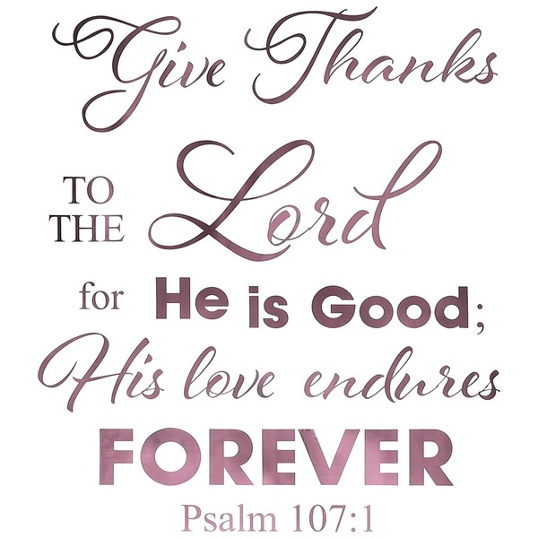 TEHAUX Inspirational Quote Wall Decals, 107:1 Wall Sticker Bible Verse