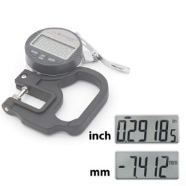 Clockwise Tools DTNR-0055 Electronic Digital Dial Thickness Gauge 0-0.4 inch/10mm 0.00005" Resolution Measuring Tool
