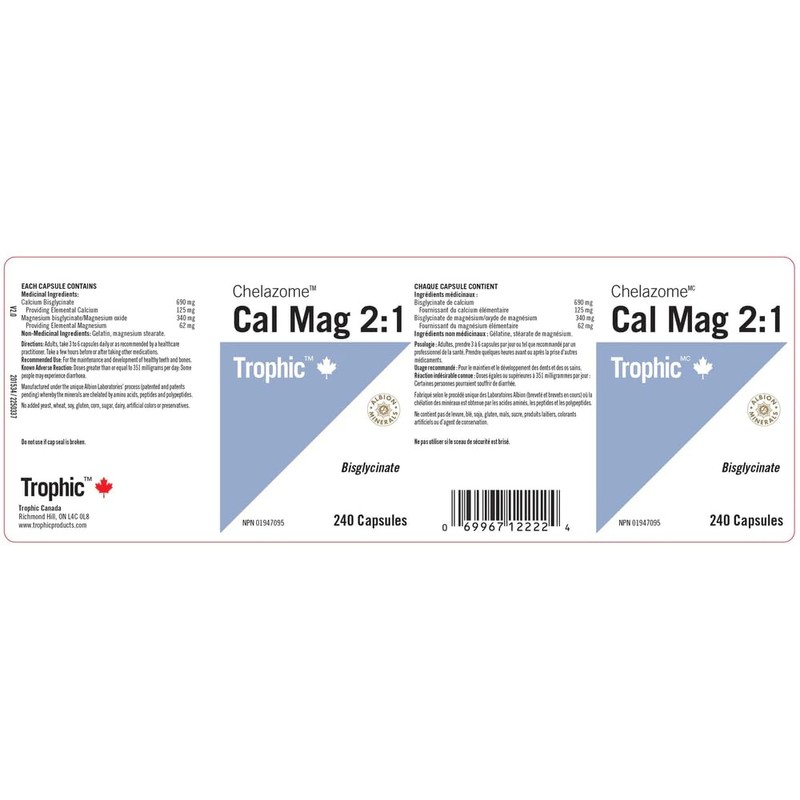 Trophic Trophic Calcium-Magnesium 2:1 Chelazome, 120 Count