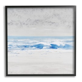 Stupell Industries Abstract Ocean Shoreline Waves Nautical Beach Design Framed Wall Art, Design By Tim OToole