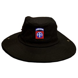 82nd Airborne Military 100% Cotton Military Boonie Bush Hiking Outdoor Hat Black