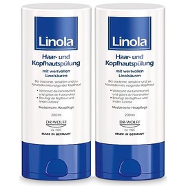 Linola Hair and Scalp Conditioner - 2 x 200 ml | Conditioner for Dry and Sensitive Scalp | Relieves Itching | No Microplastics
