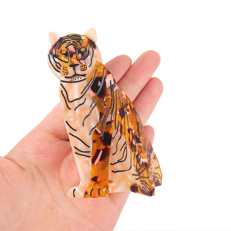 Tiger Design Hair Claw Clip,Animal Acetate Material Hair Accessory for