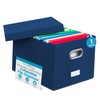 Internet's Best Collapsible File Storage Organizer - Decorative Linen Filing