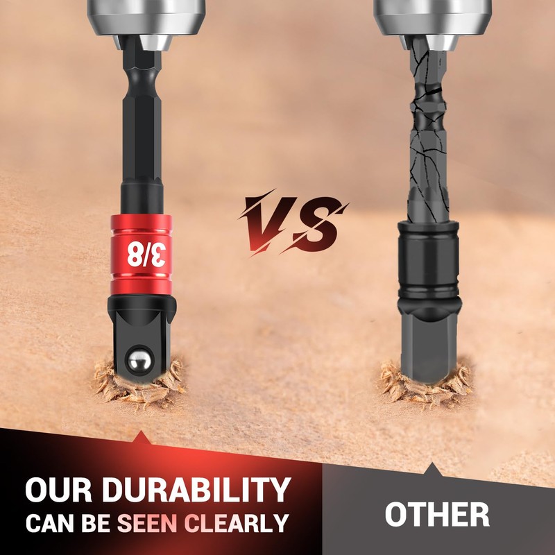 GURADESIGN 8-Piece Impact Socket Adapter Set for Drill, 1/4" 3/8"