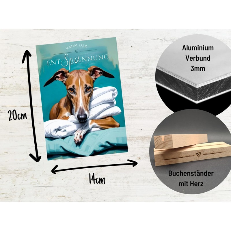 siviwonder Dog Sign Whippet Relaxation Dog Sign Decorative Bathroom Wooden