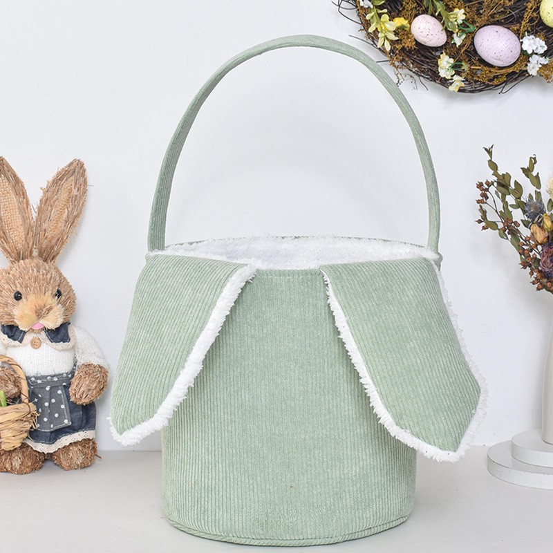 Long Ear Easter Buckets - Bunny Plush Egg Hunt Basket
