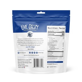 Live Crispy Fruit Chips - Pineapple-Powered Snack Packed with 100% Natural Fruit - Antioxidant-Rich, Vitamin-Packed (Blueberry/Pineapple) 4 Pack