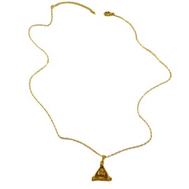 XFSRG Women's Gold Stainless Steel Necklace, Elegant Jewellery with Triangle Pendant, Chic and Modern Gold Chain, Fashion Accessory for All Occasions, Eine Grösse, Gold, Agate