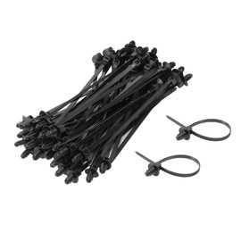 XINGO 100PCS Fir Tree Nylon Push Mount Cable Zip Ties, Heavy Duty Wire Ties, 2 in 1 Self Locking UV Resistant Assortment for Indoor Wire Tying (6.7"x0.27")