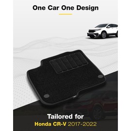 3W Floor Mats & Cargo Liner with Carpets on TOP Fit for Honda CR-V 2017-2022(Non Hybrid), Honda CRV Accessories TPE All Weather Custom Fit Floor Liners Carpets Cargo Mats in Upper Position, 8PCS