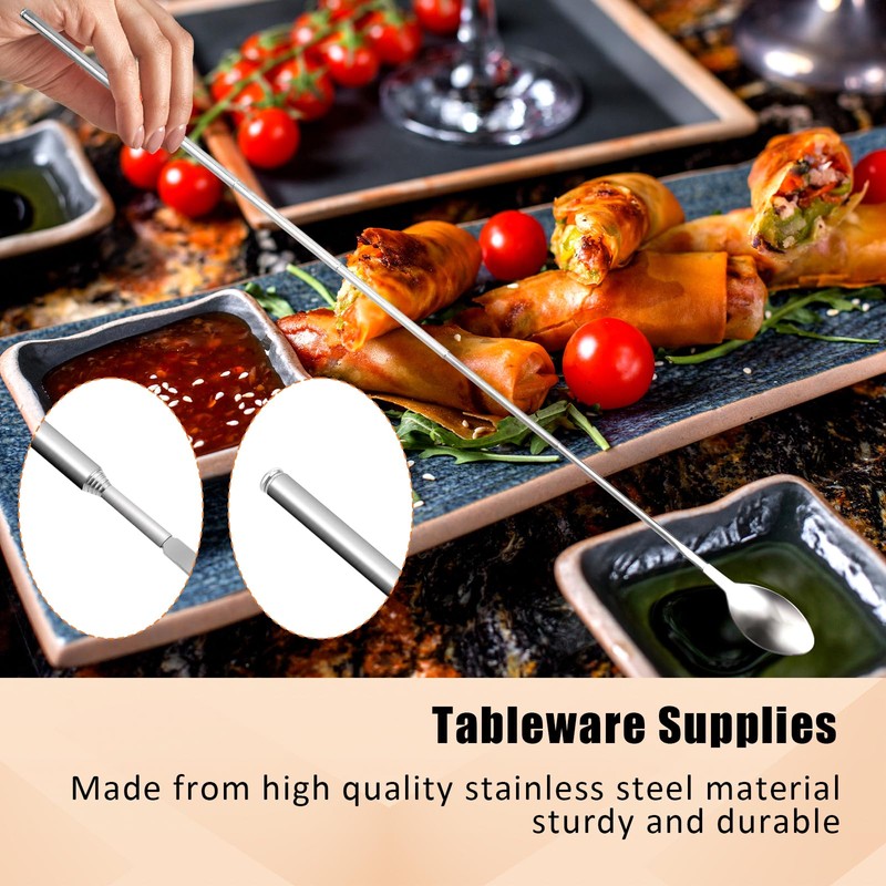 Salbsever Telescopic Spoon - Extending 2063cm/ 824.8in, Stainless Steel Barbecue