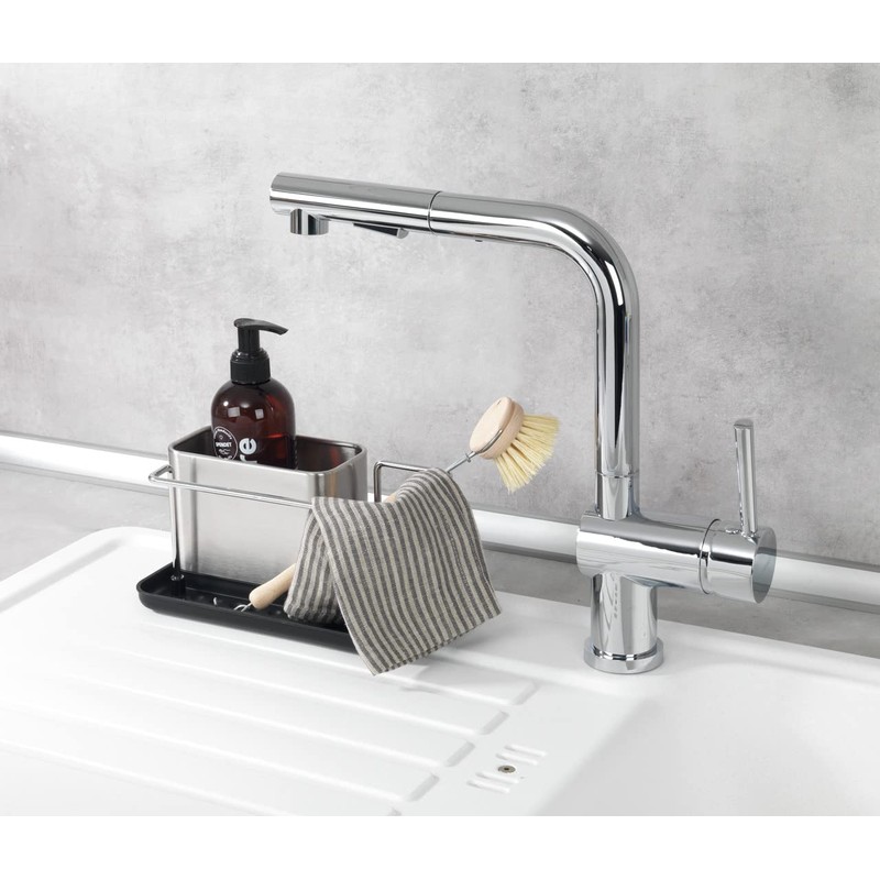 Wenko Organiser Stainless Steel Orio Drainer Sink Caddy, Silver matt,