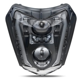 BICYACO Dirt Bike Headlight, 66W 3000LM DOT LED Headlight with DRL High Low Beam, Compatible with Enduro Motorcycle Pit Bike ATV EXC XCW SXF SX 125 250 300 350 450 500 530 SMC R 690 Supermoto