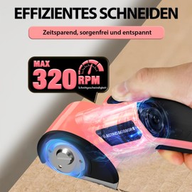 AIFIZO Electric Cardboard Cutter with 3 Blades for Fabric, Leather, Carpet, Cardboard and Plastic, 320 Strokes/Min Electric Scissors