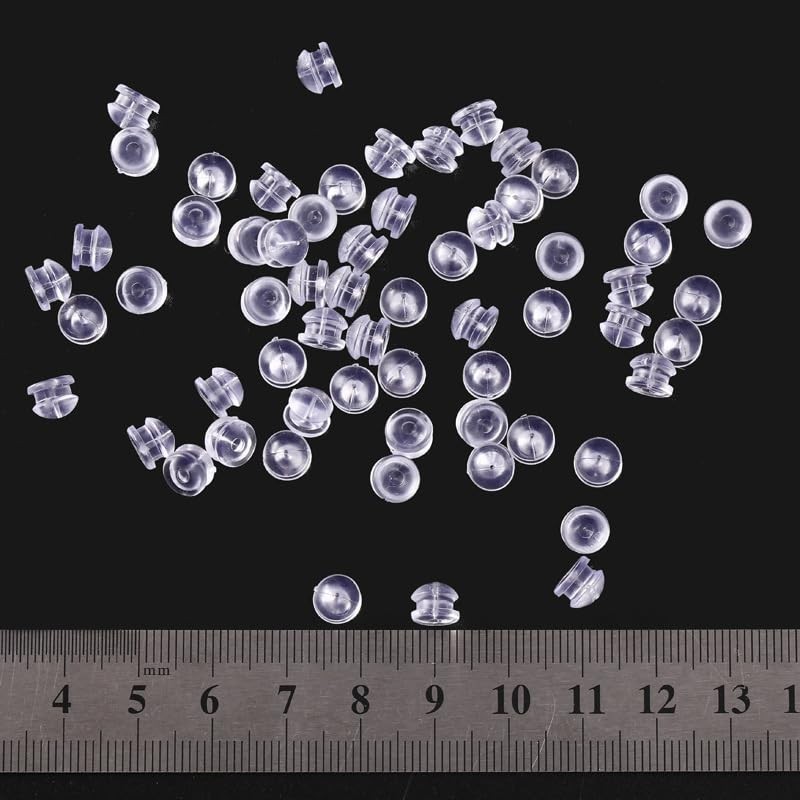 Kerryjewl Earring Backs Rubber,50pcs Soft Clear Earring Backs for Studs,Hypoallergenic