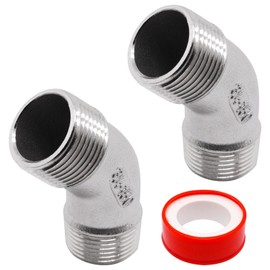 S SYDIEN 45 Degree Elbow 2PCS, 3/4" NPT Male X 3/4" NPT Male 304 Stainless Steel Pipe Fitting, Connector Coupler Apply to Outdoor/Garden/Industrial