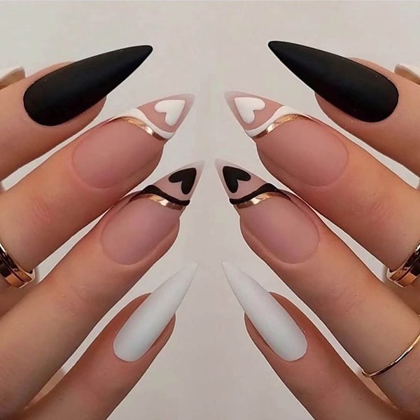Acenail Extra Long Stiletto Press on Nails Glitter Glossy Moon