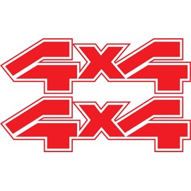 Vinylmark LLC Replacement 4x4 Off Road Truck Decals (Red) - 1980 to 1991 Fits Ford Truck Bed