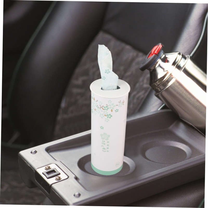 COLLBATH 3pcs Cylinder Tissue Box Round Tissues Container for Car