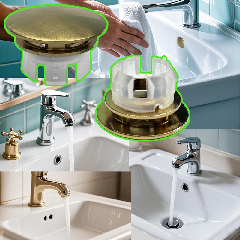 2 Pack Sink Overflow Cover Basin Trim Copper Bathroom Sink