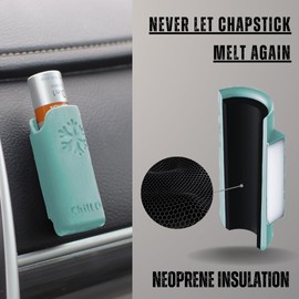 Chill Chap - Insulated Lip Balm Mount - Premium Interior Car Accessory - Keep Your Lip Balm Handy and Upright! - Great Low-Cost Gift (Sky Blue)