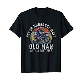Mens Motocross Dirt Bike Biking Grandpa Old Man Vintage T-Shirt