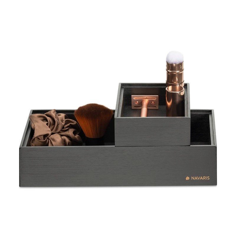 Navaris Bamboo Storage Box Set of 2 - 2 x