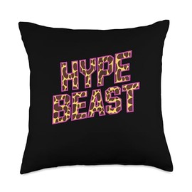 Animal Print Hype Beast Letter Graphic Girls Women Throw Pillow