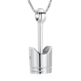 Yinplsmemory Mens Cremation Jewelry Motor Piston Urn Necklace for Ashes Keepsake Memorial Ashes Jewelry for Human/Pet Ashes