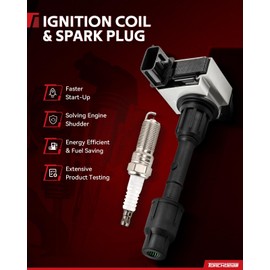 Torchbeam Set of 6 UF624 Ignition Coils Packs and Double Iridium Spark Plugs Fit for Honda Accord Odyssey Pilot Ridgeline Acura RDX RL TL MDX ZDX 3.5 3.7 V6 Replacement for IC727 UF624 C1665 UF-603